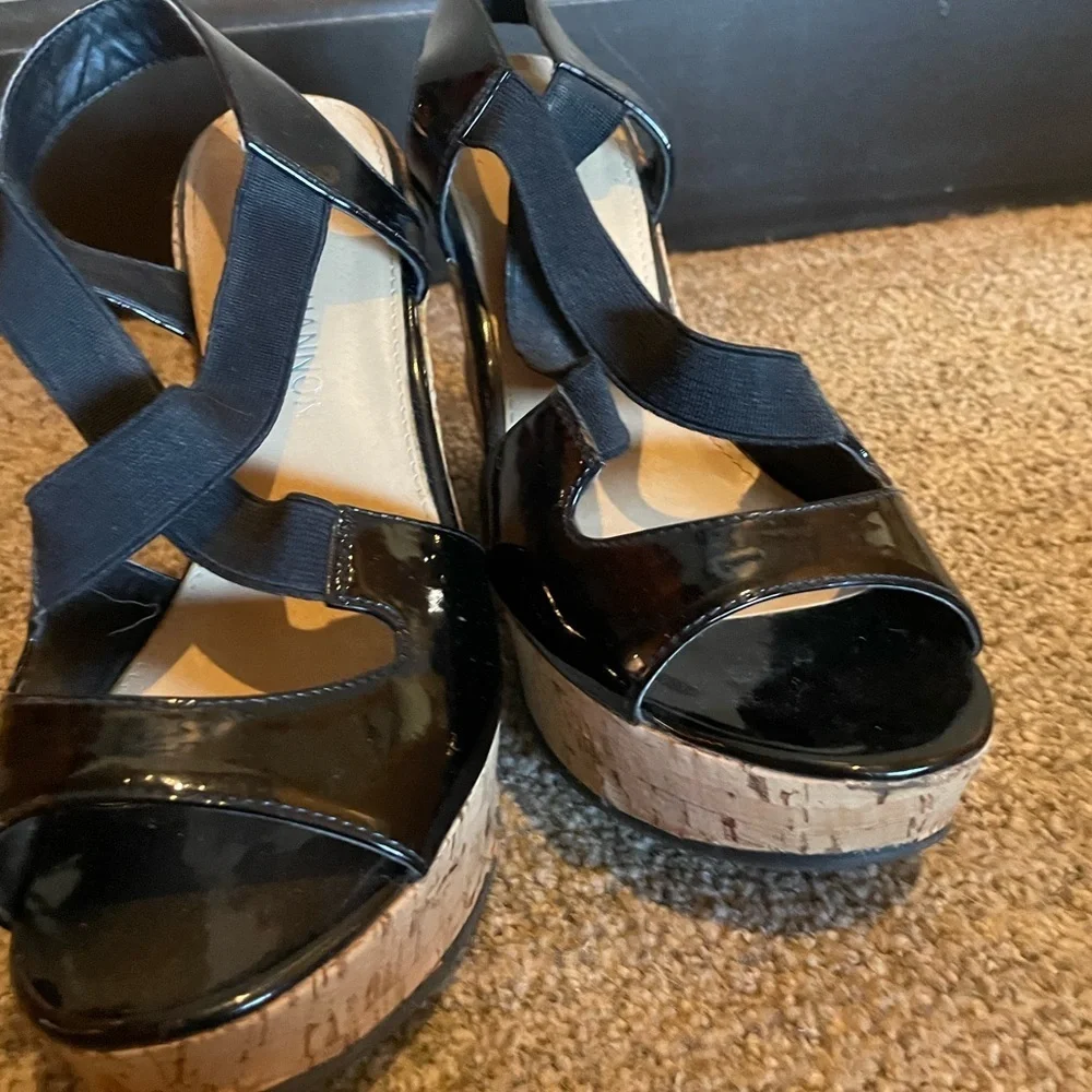Michael Shannon strappy cork wedges